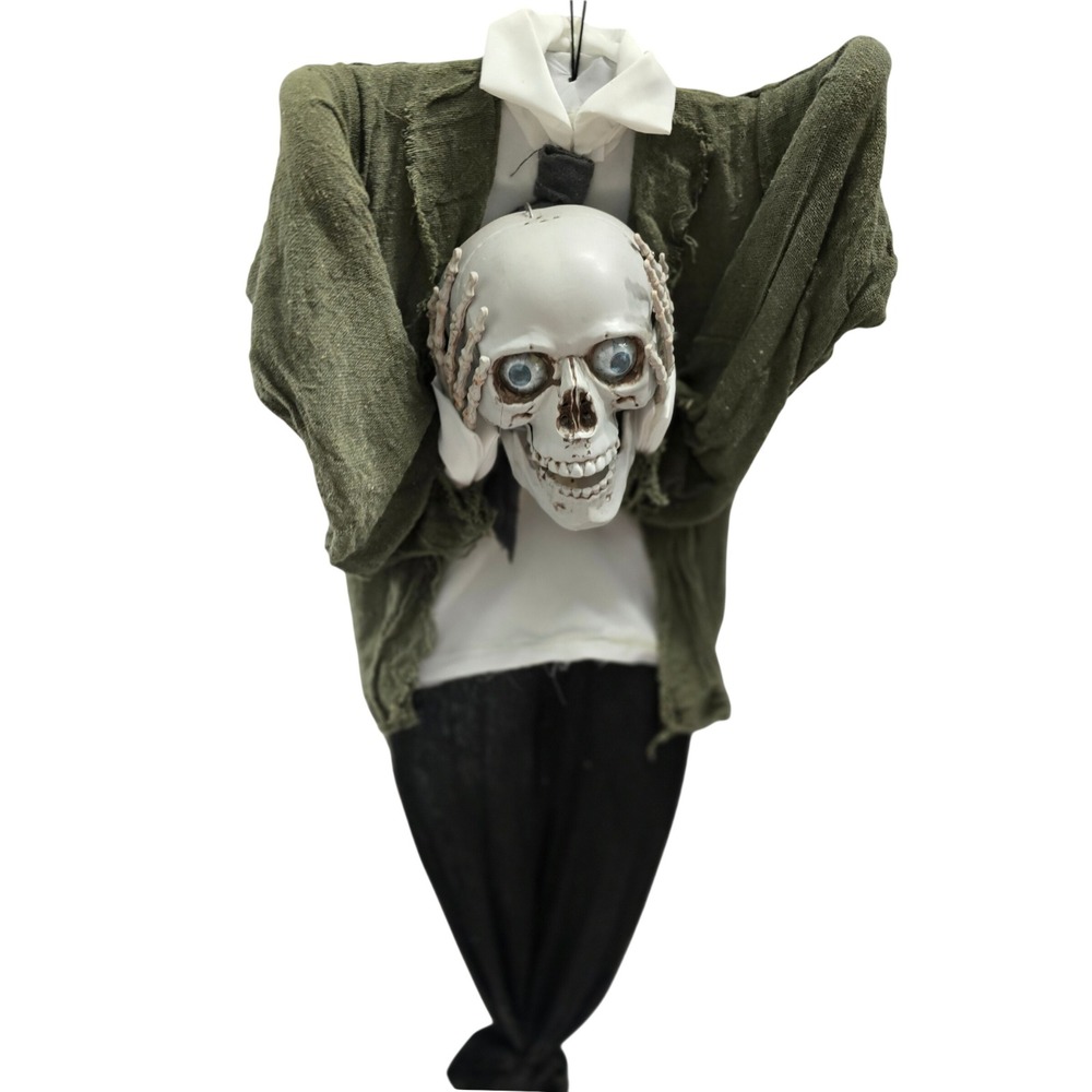 Spirit Halloween 57 Inch Hanging Headless Skeleton Animated Light Up Prop